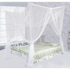4 Corner Post Bed Canopy Mosquito Net Full Queen King Size Netting Bedding Black